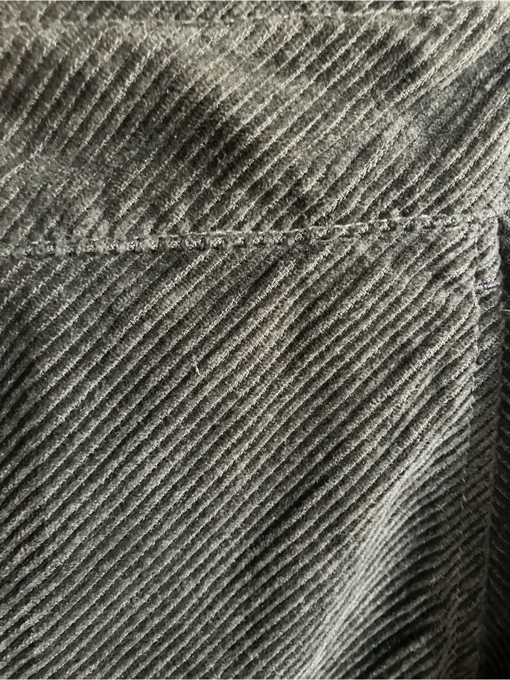 Women's Poetry Olive Green Corduroy A-Line Skirt, yak wool blend - Picture 3 of 4